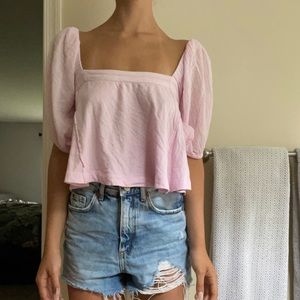 Urban Outfitters Pink Off the Shoulder Top